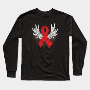 Winged Red Ribbon - World AIDS Day Long Sleeve T-Shirt